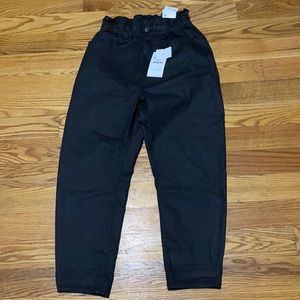 NWT baggy zara denim black paper bag